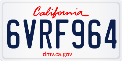 CA license plate 6VRF964