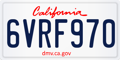 CA license plate 6VRF970