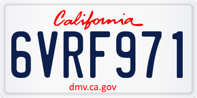 CA license plate 6VRF971