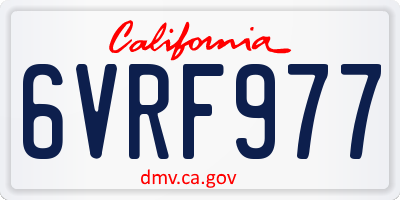 CA license plate 6VRF977
