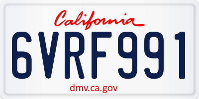 CA license plate 6VRF991