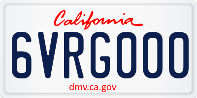 CA license plate 6VRG000