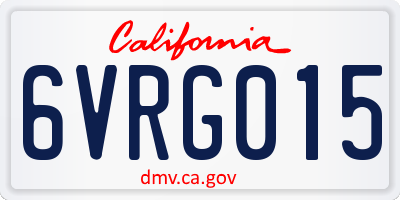 CA license plate 6VRG015