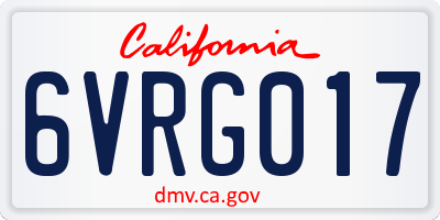 CA license plate 6VRG017