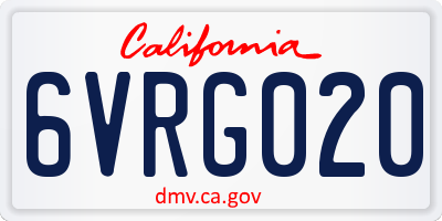 CA license plate 6VRG020