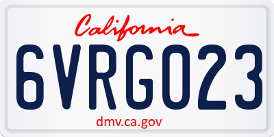 CA license plate 6VRG023