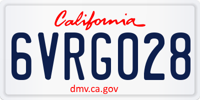 CA license plate 6VRG028