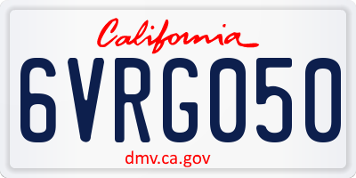 CA license plate 6VRG050