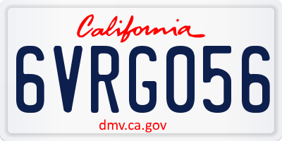 CA license plate 6VRG056