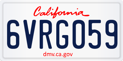 CA license plate 6VRG059