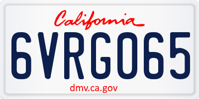 CA license plate 6VRG065