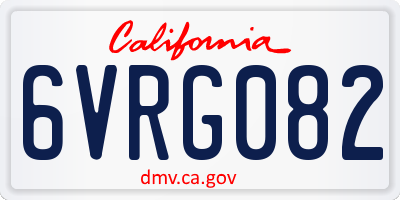 CA license plate 6VRG082