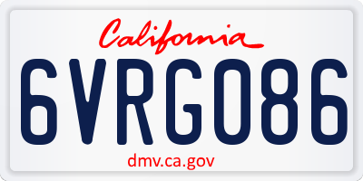 CA license plate 6VRG086