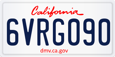 CA license plate 6VRG090