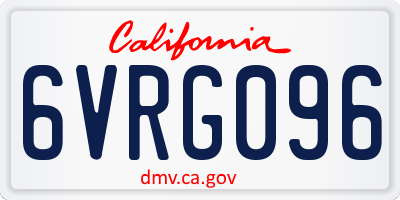 CA license plate 6VRG096