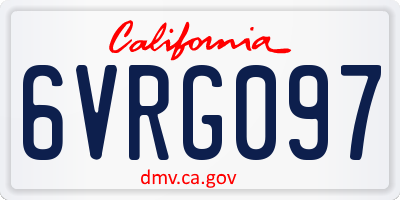CA license plate 6VRG097