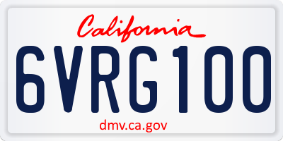 CA license plate 6VRG100
