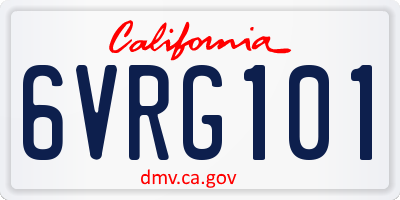 CA license plate 6VRG101