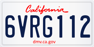 CA license plate 6VRG112