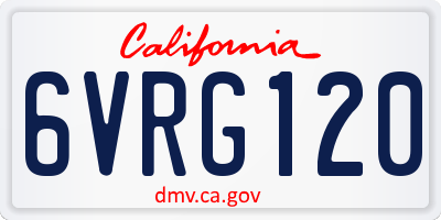 CA license plate 6VRG120