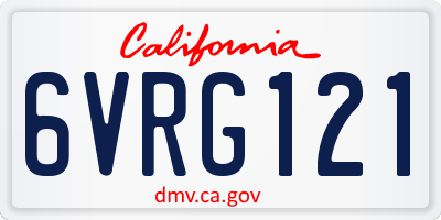 CA license plate 6VRG121