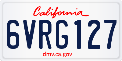 CA license plate 6VRG127