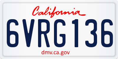 CA license plate 6VRG136