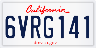 CA license plate 6VRG141