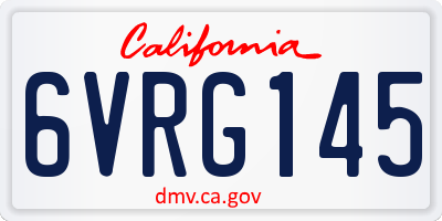 CA license plate 6VRG145
