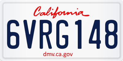 CA license plate 6VRG148