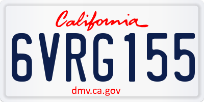 CA license plate 6VRG155