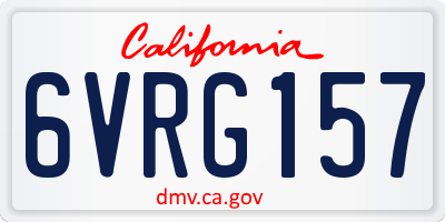 CA license plate 6VRG157