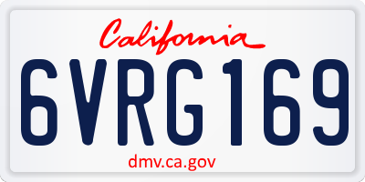 CA license plate 6VRG169