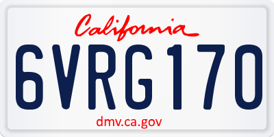 CA license plate 6VRG170