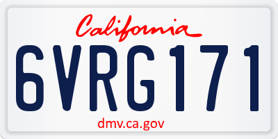 CA license plate 6VRG171