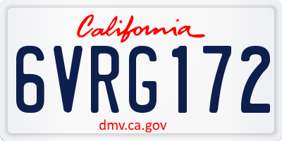 CA license plate 6VRG172