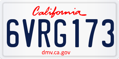 CA license plate 6VRG173