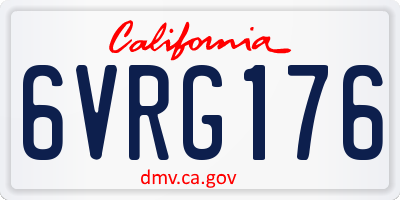 CA license plate 6VRG176