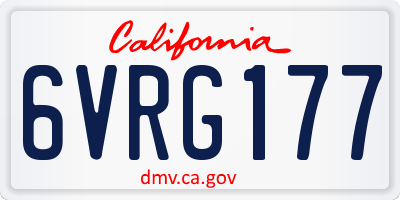 CA license plate 6VRG177