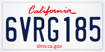 CA license plate 6VRG185