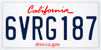 CA license plate 6VRG187