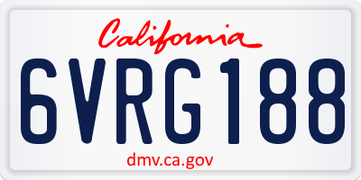 CA license plate 6VRG188