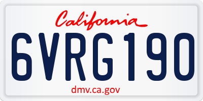 CA license plate 6VRG190