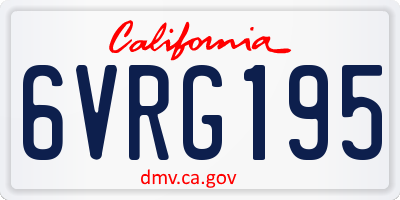 CA license plate 6VRG195