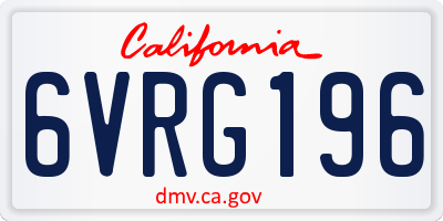 CA license plate 6VRG196