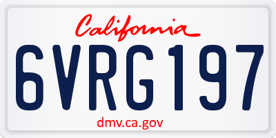 CA license plate 6VRG197