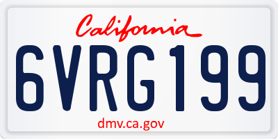 CA license plate 6VRG199