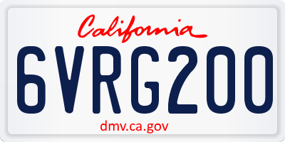 CA license plate 6VRG200