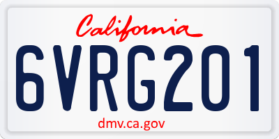 CA license plate 6VRG201