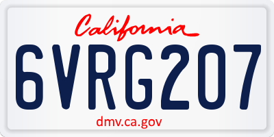CA license plate 6VRG207